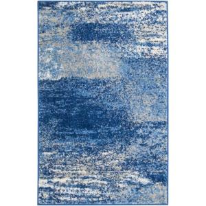 SAFAVIEH Area Rug 8×10 – Adirondack Collection – Large – Silver & Black, Modern Abstract Design, Non-Shedding & Easy Cleaning, Ideal for Living Room, Bedroom, Office, Dining Space (ADR112A)(Silver/Blue)