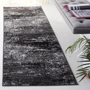 SAFAVIEH Area Rug 8×10 – Adirondack Collection – Large – Silver & Black, Modern Abstract Design, Non-Shedding & Easy Cleaning, Ideal for Living Room, Bedroom, Office, Dining Space (ADR112A)(Silver/Black)