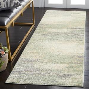 SAFAVIEH Area Rug 8×10 – Adirondack Collection – Large – Silver & Black, Modern Abstract Design, Non-Shedding & Easy Cleaning, Ideal for Living Room, Bedroom, Office, Dining Space (ADR112A)(Ivory/Sage)