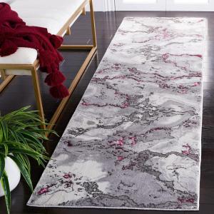 SAFAVIEH Area Rug 8×10 – Craft Collection – Large – Grey & Gold, Modern Abstract Design, Non-Shedding & Easy Cleaning, Ideal for Living Room, Bedroom, Office, Dining Space (CFT860F)(Grey/Wine)