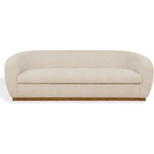 SAFAVIEH Couture – Tylah Sofa – Modern Curved Back Design – Beige Boucle & Walnut – Fully Assembled – Ideal for Living Room, Family Room, 86.6″ W x 38.5″ D x 28.3″ H (SFV7520A)(Beige/Walnut)