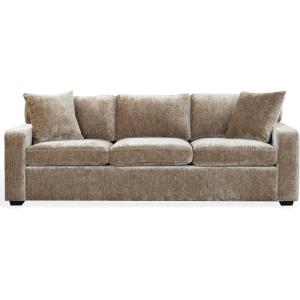 SAFAVIEH Couture – Vasquez 3-Seat Sofa – Dark Green Chenille Upholstery – Ideal for Living Room, Family Room, 92″ W x 37.5″ D x 34.3″ H (SFV6119A)(Brown)