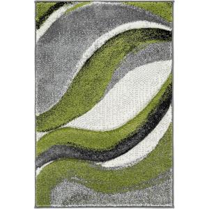 SAFAVIEH Hollywood Collection Area Rug – 5’3″ x 7’6″, Grey & Blue, Mid-Century Modern Design, Non-Shedding & Easy Care, Ideal for High Traffic Areas in Living Room, Bedroom (HLW766F)(Grey/Green)