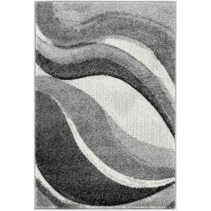 SAFAVIEH Hollywood Collection Area Rug – 5’3″ x 7’6″, Grey & Blue, Mid-Century Modern Design, Non-Shedding & Easy Care, Ideal for High Traffic Areas in Living Room, Bedroom (HLW766F)(Grey/Ivory)