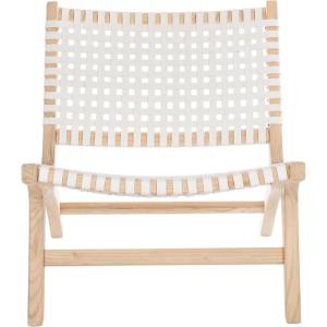 SAFAVIEH Home Collection – Luna Brown & Cognac Leather Woven Accent Chair, Solid Wood Frame, Contemporary Lounge Chair, Fully Assembled (ACH1002B)(White / Natural)