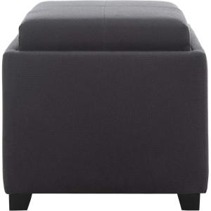 SAFAVIEH Home Collection Harrison Stone Single Tray Square Foot Rest Storage Ottoman(Grey)
