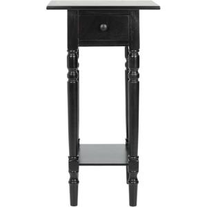 SAFAVIEH Home Collection Sabrina Cherry Side Table with Drawer(Distressed Black)