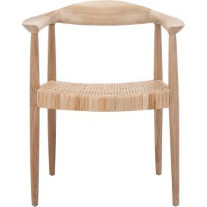 SAFAVIEH Home Collection Sijo Natural Teak Wood/Natural Rattan Accent Chair (Fully Assembled)