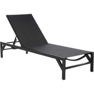 SAFAVIEH Outdoor – Stanley Chaise Lounge Chair – White Aluminum & Textilene, Adjustable Backrest, Weather Resistant for Deck, Patio, Backyard, Poolside, 78.7″ W x 26.7″ D x 13.9″ H (PAT7559B)(Black/Black)