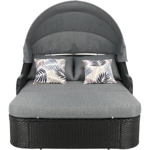 SAFAVIEH Outdoor Collection Baloo Grey Brown/Light Grey Daybed(Black/Grey)