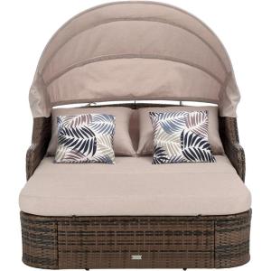 SAFAVIEH Outdoor Collection Baloo Grey Brown/Light Grey Daybed(Grey Brown/Light Grey)