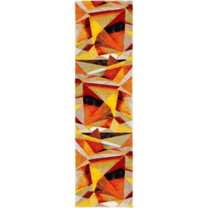 SAFAVIEH Porcello Collection Area Rug – 9′ x 12′, Light Grey & Orange, Modern Abstract Design, Non-Shedding & Easy Care, Ideal for High Traffic Areas in Living Room, Bedroom (PRL6940F)(Orange/Red)
