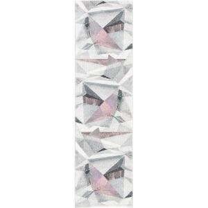 SAFAVIEH Porcello Collection Area Rug – 9′ x 12′, Light Grey & Orange, Modern Abstract Design, Non-Shedding & Easy Care, Ideal for High Traffic Areas in Living Room, Bedroom (PRL6940F)(Ivory/Pink)