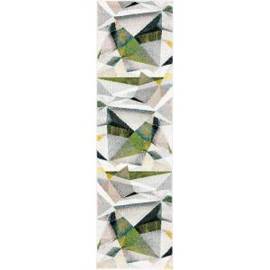 SAFAVIEH Porcello Collection Area Rug – 9′ x 12′, Light Grey & Orange, Modern Abstract Design, Non-Shedding & Easy Care, Ideal for High Traffic Areas in Living Room, Bedroom (PRL6940F)(Ivory/Green)