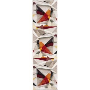 SAFAVIEH Porcello Collection Area Rug – 9′ x 12′, Light Grey & Orange, Modern Abstract Design, Non-Shedding & Easy Care, Ideal for High Traffic Areas in Living Room, Bedroom (PRL6940F)(Light Grey/Orange)