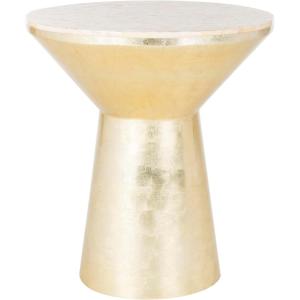 Safavieh Home Collection Fae Mosaic Top Round Pink Champagne and Gold Side Table