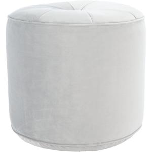 Safavieh Home Hawkem Light Grey Velvet Cylinder Ottoman(Light Grey)
