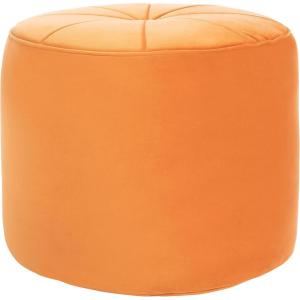 Safavieh Home Hawkem Light Grey Velvet Cylinder Ottoman(Orange)