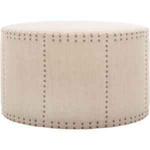 Safavieh Mercer Collection Faith Beige Nailhead Round Ottoman(Beige)