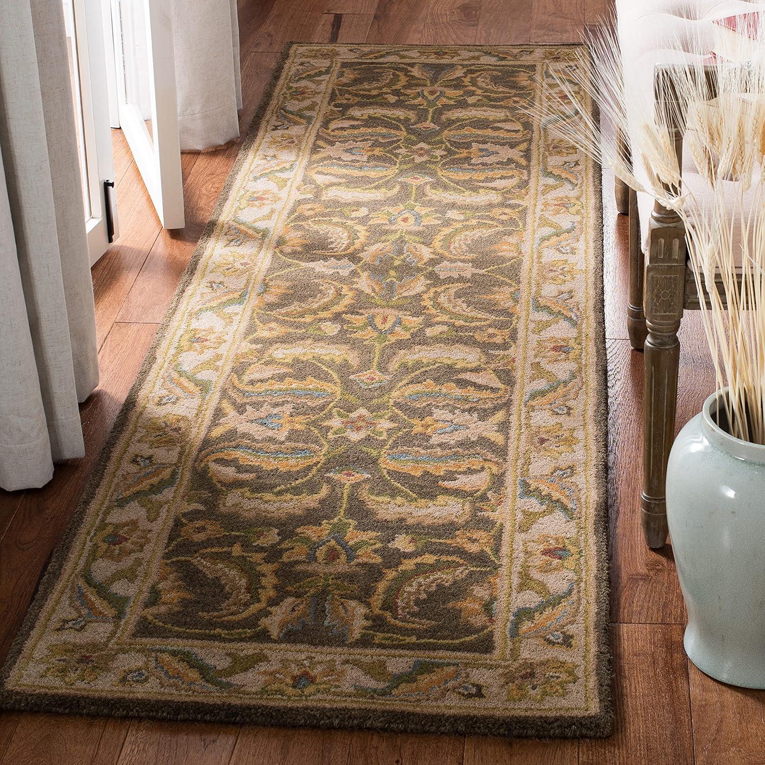 image:imageSAFAVIEH Heritage Collection Area Rug 5 x 8 Green amp Beige Handmade Traditional Oriental Wool Ideal for High Traffic Areas in Living Room Bedroom HG964AGreenBeige