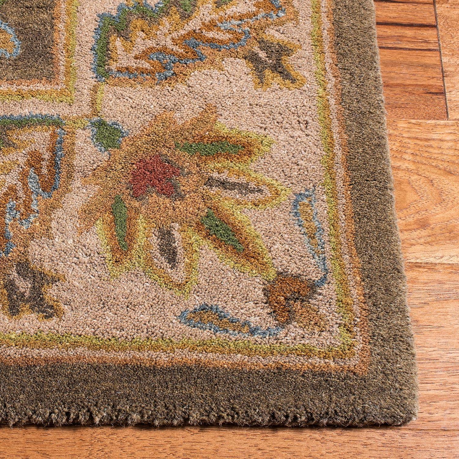 image:imageSAFAVIEH Heritage Collection Area Rug 5 x 8 Green amp Beige Handmade Traditional Oriental Wool Ideal for High Traffic Areas in Living Room Bedroom HG964AGreenBeige