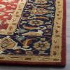 SAFAVIEH Area Rug 8×10 – Royalty Collection – Large – Rust & Navy, Handmade Wool, Traditional Oriental Design, Ideal for Living Room, Bedroom, Office, Dining Space (ROY256A)(Rust/Navy)