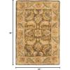 SAFAVIEH Heritage Collection Area Rug – 5′ x 8′, Green & Beige, Handmade Traditional Oriental Wool, Ideal for High Traffic Areas in Living Room, Bedroom (HG964A)(Green/Beige)