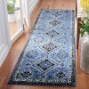 SAFAVIEH Area Rug 8×10 – Vintage Hamadan Collection – Large – Orange & Red, Oriental Traditional Persian Design, Non-Shedding & Easy Cleaning, Ideal for Living Room, Bedroom, Dining Space (VTH293P)(Blue/Black)