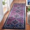 SAFAVIEH Area Rug 8×10 – Vintage Hamadan Collection – Large – Orange & Red, Oriental Traditional Persian Design, Non-Shedding & Easy Cleaning, Ideal for Living Room, Bedroom, Dining Space (VTH293P)(Purple/Black)