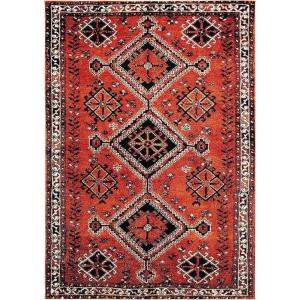 SAFAVIEH Area Rug 8×10 – Vintage Hamadan Collection – Large – Orange & Red, Oriental Traditional Persian Design, Non-Shedding & Easy Cleaning, Ideal for Living Room, Bedroom, Dining Space (VTH293P)(Orange/Red)