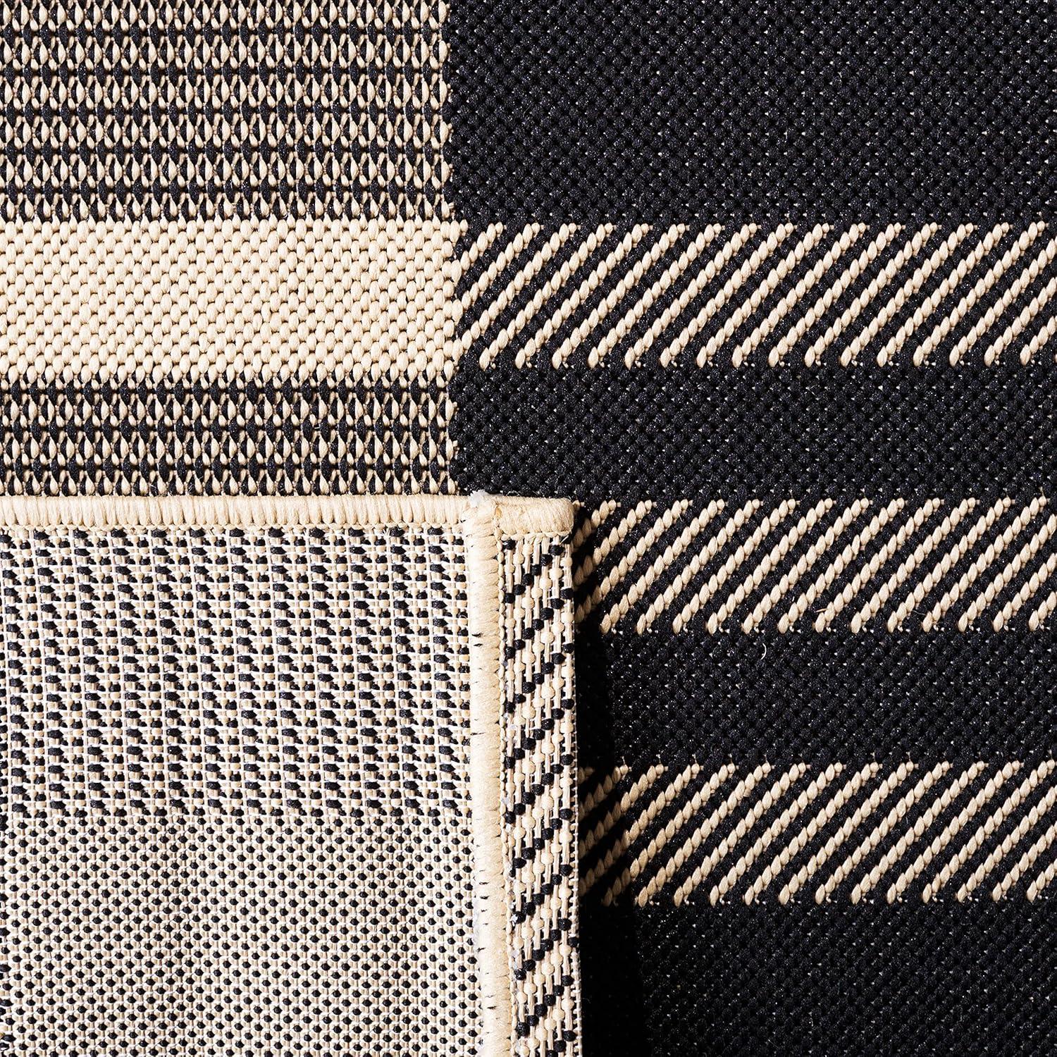 image:imageSAFAVIEH Washable Rug Outdoor Courtyard Collection 6 x 8 Red amp Bone Plaid Pattern NonShedding amp Easy Cleaning Ideal for Patio Entryway Mudroom Hallway Kitchen CY6201238BlackBone