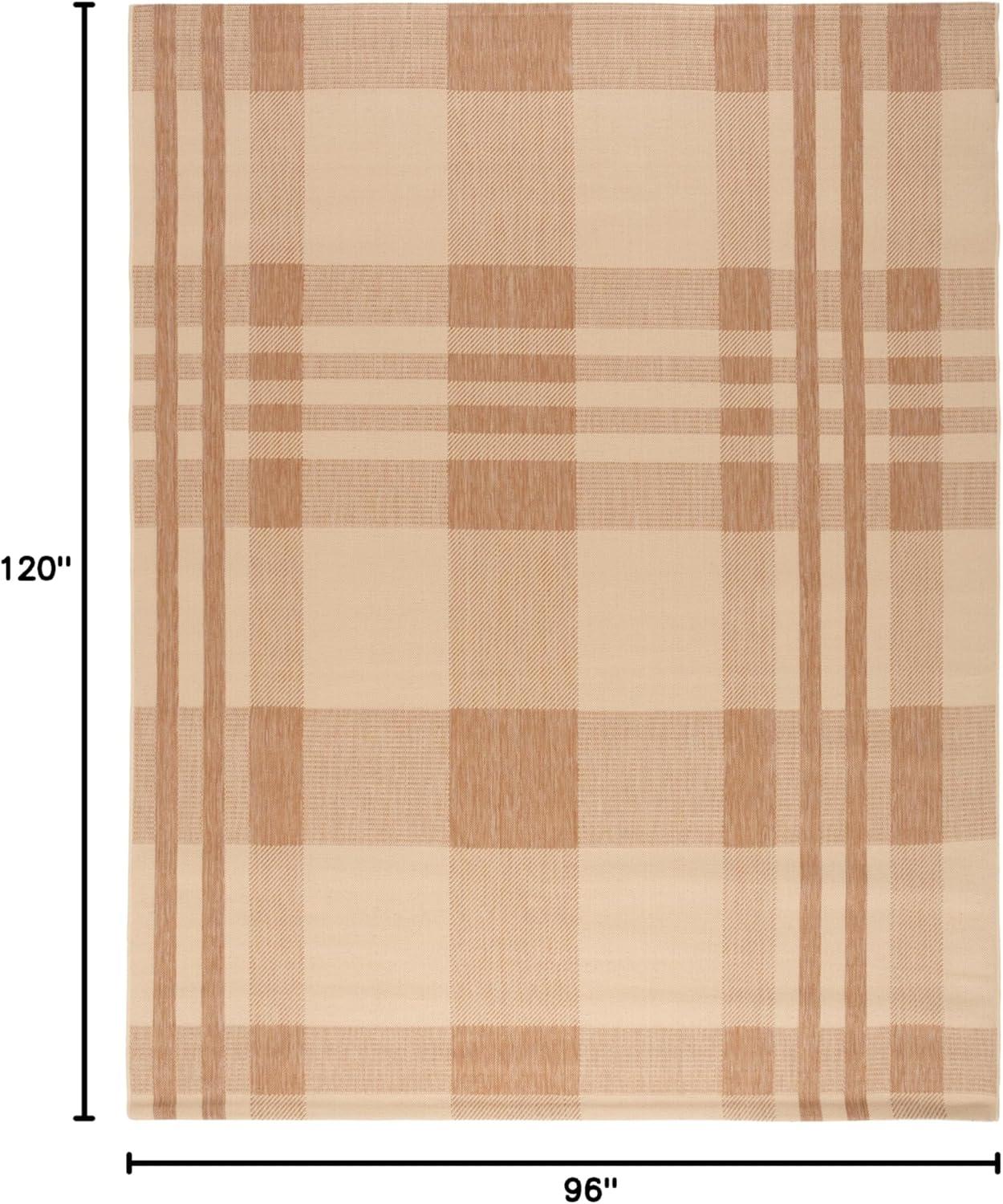 image:imageSAFAVIEH Washable Rug Outdoor Courtyard Collection 6 x 8 Red amp Bone Plaid Pattern NonShedding amp Easy Cleaning Ideal for Patio Entryway Mudroom Hallway Kitchen CY6201238NaturalBeige