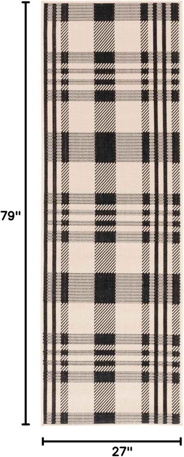 image:imageSAFAVIEH Washable Rug Outdoor Courtyard Collection 6 x 8 Red amp Bone Plaid Pattern NonShedding amp Easy Cleaning Ideal for Patio Entryway Mudroom Hallway Kitchen CY6201238NavyBeige