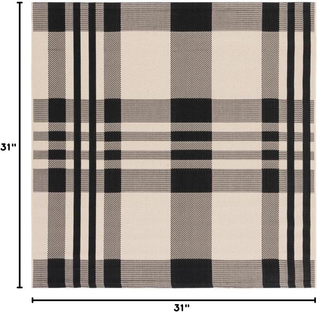 image:imageSAFAVIEH Washable Rug Outdoor Courtyard Collection 6 x 8 Red amp Bone Plaid Pattern NonShedding amp Easy Cleaning Ideal for Patio Entryway Mudroom Hallway Kitchen CY6201238BlackBone