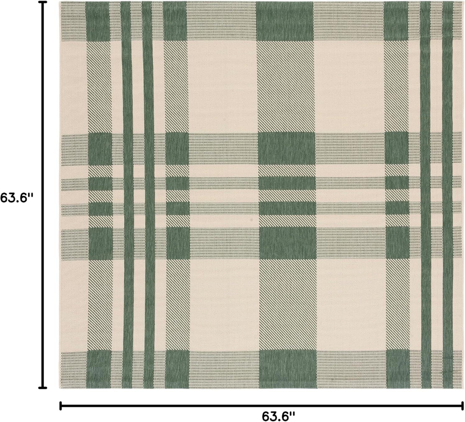 image:imageSAFAVIEH Washable Rug Outdoor Courtyard Collection 6 x 8 Red amp Bone Plaid Pattern NonShedding amp Easy Cleaning Ideal for Patio Entryway Mudroom Hallway Kitchen CY6201238GreenBeige
