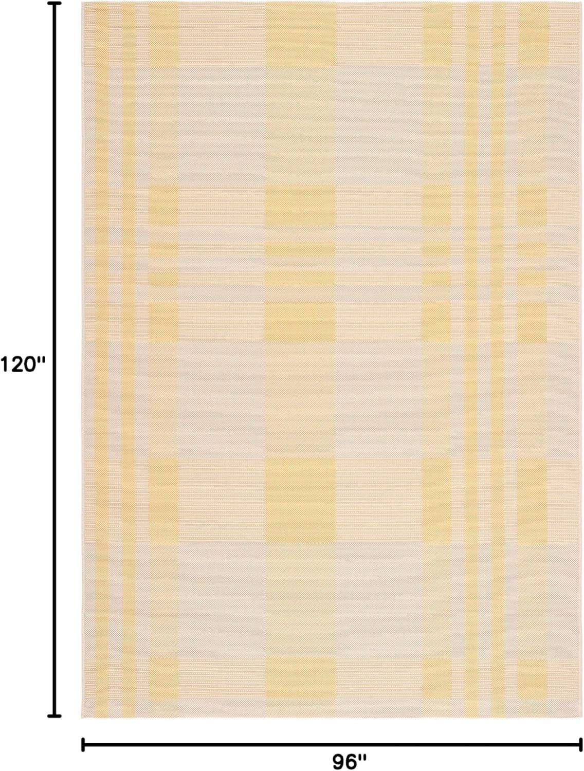 image:imageSAFAVIEH Washable Rug Outdoor Courtyard Collection 6 x 8 Red amp Bone Plaid Pattern NonShedding amp Easy Cleaning Ideal for Patio Entryway Mudroom Hallway Kitchen CY6201238GoldBeige
