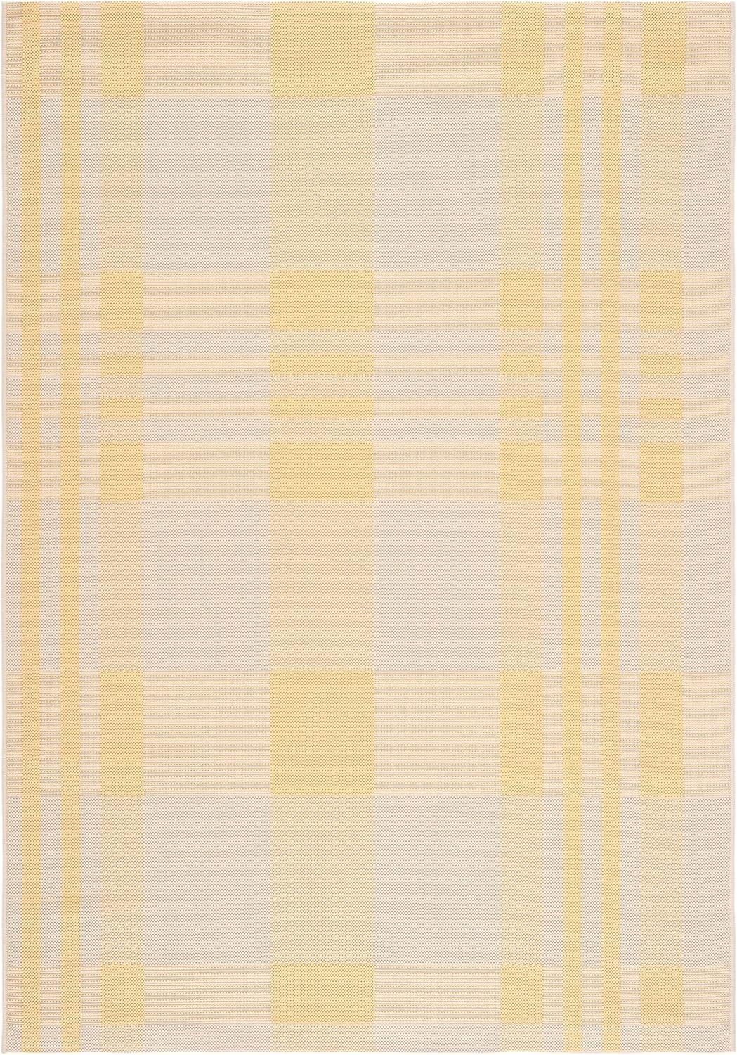 image:imageSAFAVIEH Washable Rug Outdoor Courtyard Collection 6 x 8 Red amp Bone Plaid Pattern NonShedding amp Easy Cleaning Ideal for Patio Entryway Mudroom Hallway Kitchen CY6201238GoldBeige