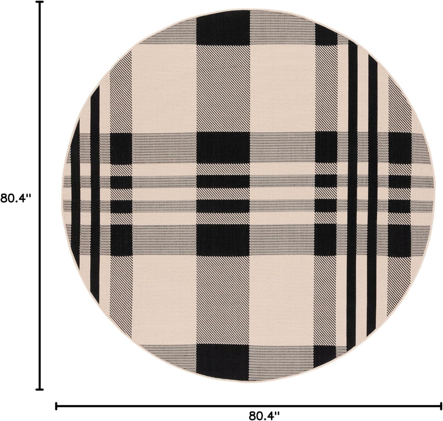 image:imageSAFAVIEH Washable Rug Outdoor Courtyard Collection 6 x 8 Red amp Bone Plaid Pattern NonShedding amp Easy Cleaning Ideal for Patio Entryway Mudroom Hallway Kitchen CY6201238BlackBone