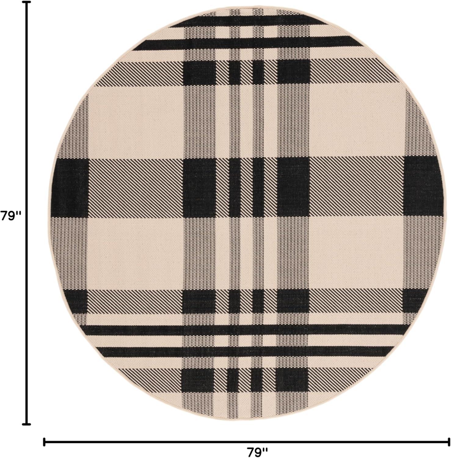 image:imageSAFAVIEH Washable Rug Outdoor Courtyard Collection 6 x 8 Red amp Bone Plaid Pattern NonShedding amp Easy Cleaning Ideal for Patio Entryway Mudroom Hallway Kitchen CY6201238NavyBeige