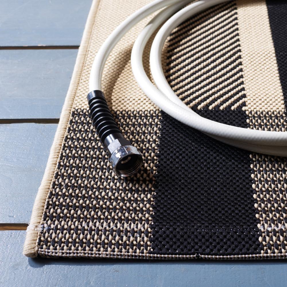 image:imageSAFAVIEH Washable Rug Outdoor Courtyard Collection 6 x 8 Red amp Bone Plaid Pattern NonShedding amp Easy Cleaning Ideal for Patio Entryway Mudroom Hallway Kitchen CY6201238BlackBone