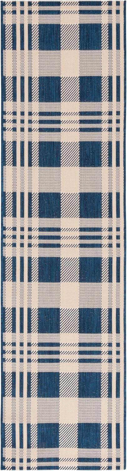 image:imageSAFAVIEH Washable Rug Outdoor Courtyard Collection 6 x 8 Red amp Bone Plaid Pattern NonShedding amp Easy Cleaning Ideal for Patio Entryway Mudroom Hallway Kitchen CY6201238NavyBeige