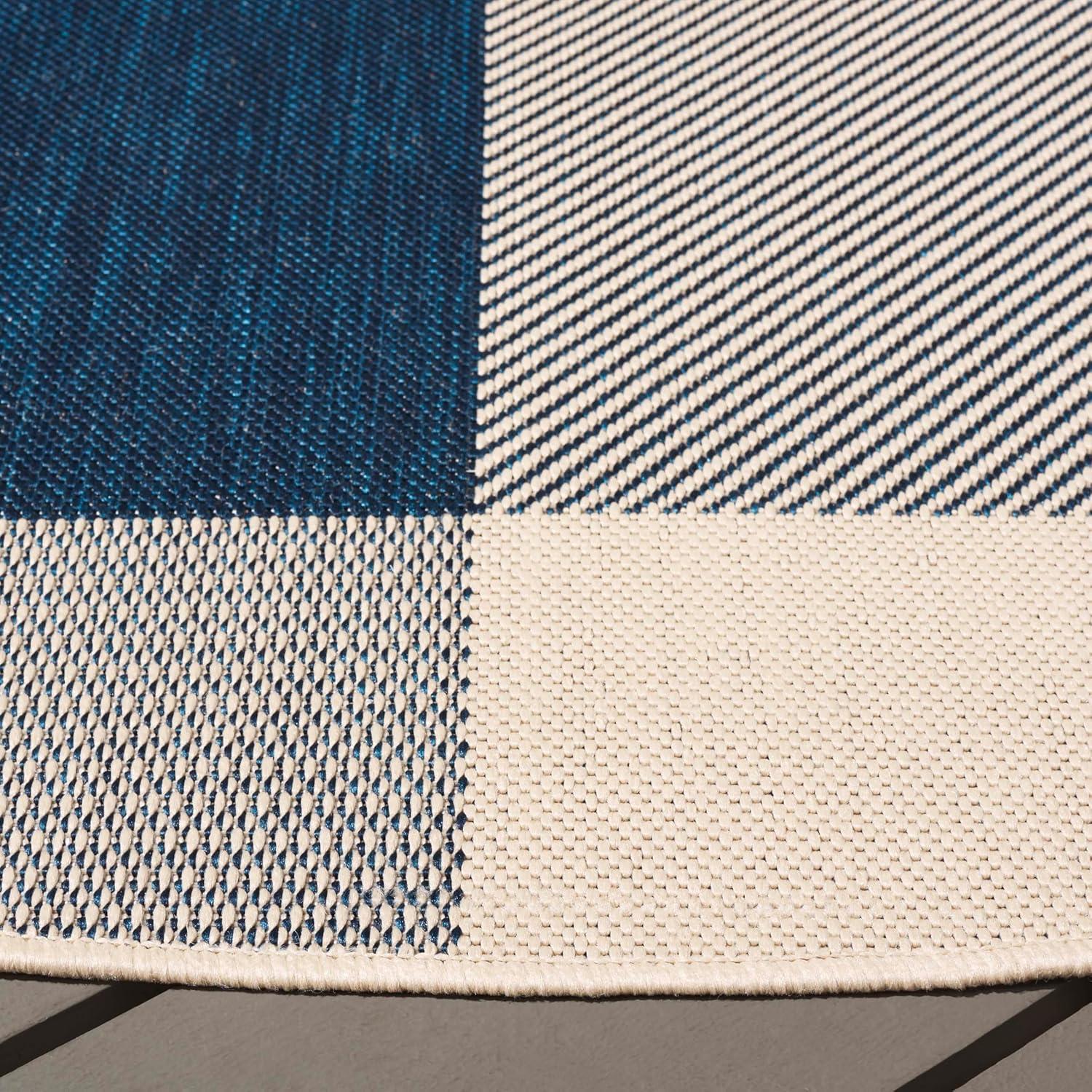 image:imageSAFAVIEH Washable Rug Outdoor Courtyard Collection 6 x 8 Red amp Bone Plaid Pattern NonShedding amp Easy Cleaning Ideal for Patio Entryway Mudroom Hallway Kitchen CY6201238NavyBeige