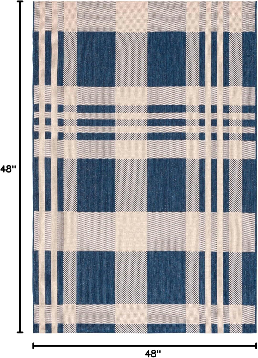 image:imageSAFAVIEH Washable Rug Outdoor Courtyard Collection 6 x 8 Red amp Bone Plaid Pattern NonShedding amp Easy Cleaning Ideal for Patio Entryway Mudroom Hallway Kitchen CY6201238NavyBeige