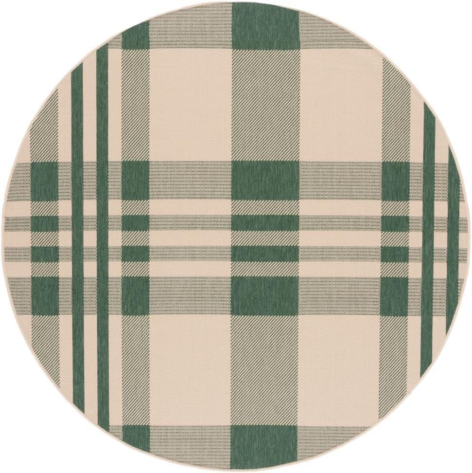 image:imageSAFAVIEH Washable Rug Outdoor Courtyard Collection 6 x 8 Red amp Bone Plaid Pattern NonShedding amp Easy Cleaning Ideal for Patio Entryway Mudroom Hallway Kitchen CY6201238GreenBeige