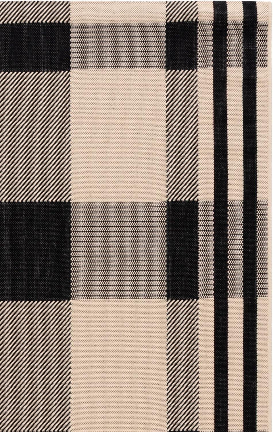 image:imageSAFAVIEH Washable Rug Outdoor Courtyard Collection 6 x 8 Red amp Bone Plaid Pattern NonShedding amp Easy Cleaning Ideal for Patio Entryway Mudroom Hallway Kitchen CY6201238BlackBone