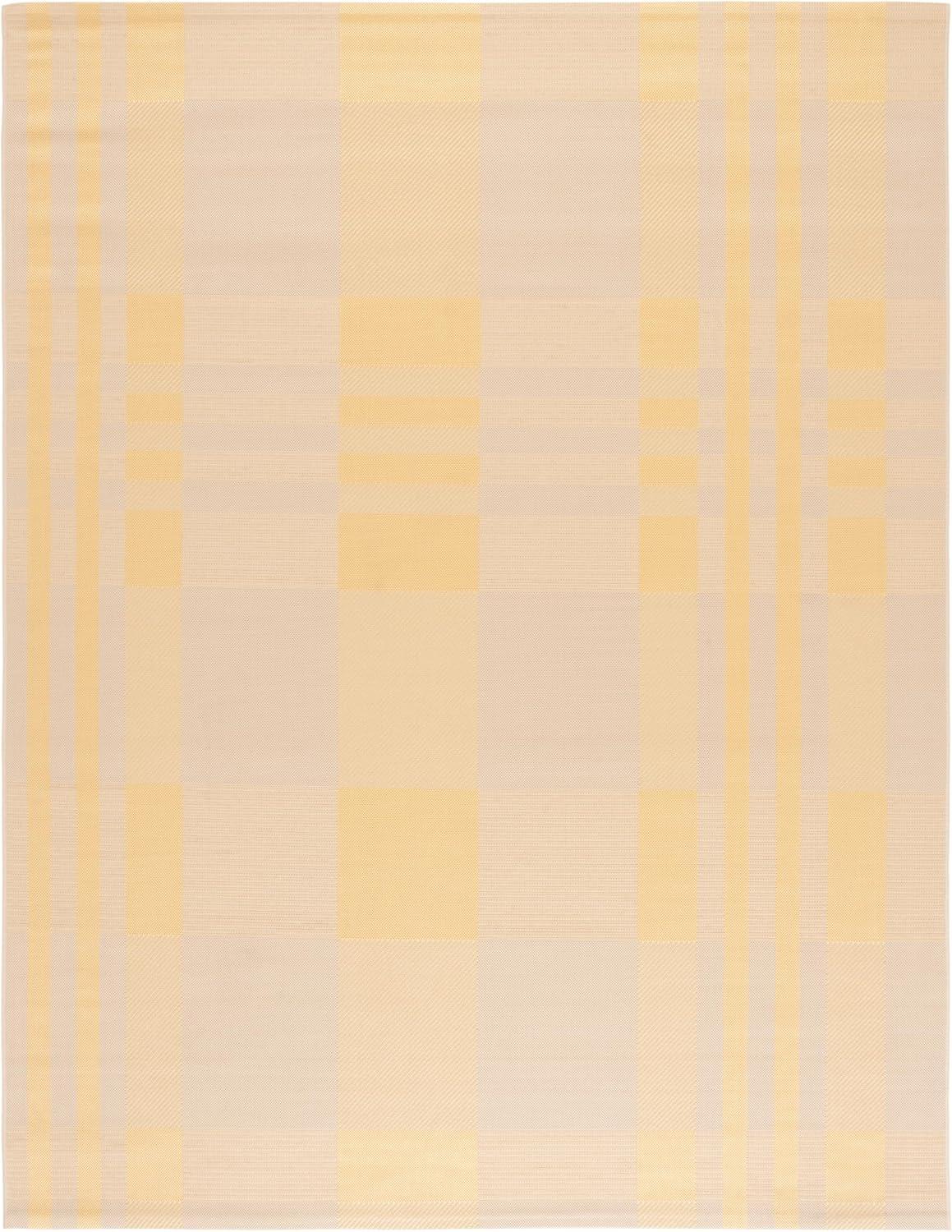 image:imageSAFAVIEH Washable Rug Outdoor Courtyard Collection 6 x 8 Red amp Bone Plaid Pattern NonShedding amp Easy Cleaning Ideal for Patio Entryway Mudroom Hallway Kitchen CY6201238GoldBeige