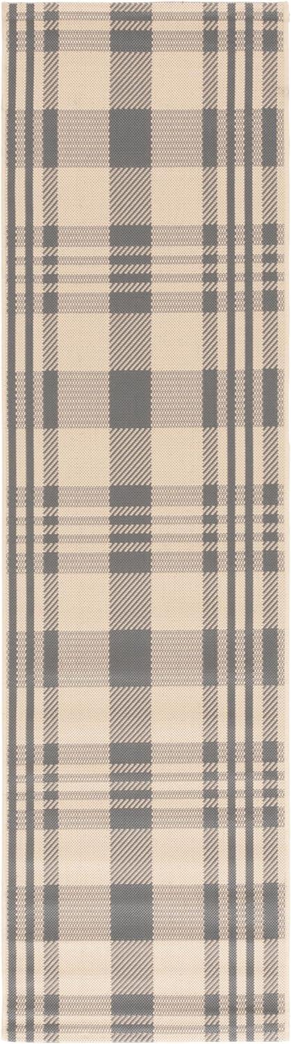 image:imageSAFAVIEH Washable Rug Outdoor Courtyard Collection 6 x 8 Red amp Bone Plaid Pattern NonShedding amp Easy Cleaning Ideal for Patio Entryway Mudroom Hallway Kitchen CY6201238GreyBone