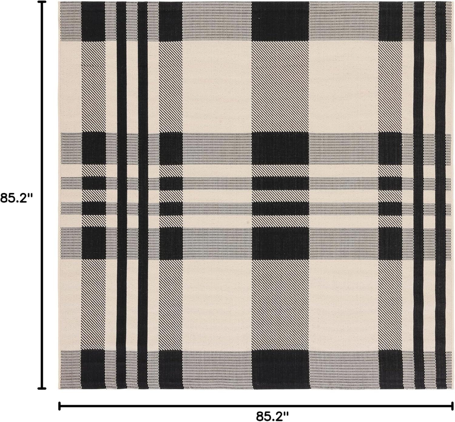 image:imageSAFAVIEH Washable Rug Outdoor Courtyard Collection 6 x 8 Red amp Bone Plaid Pattern NonShedding amp Easy Cleaning Ideal for Patio Entryway Mudroom Hallway Kitchen CY6201238BlackBone