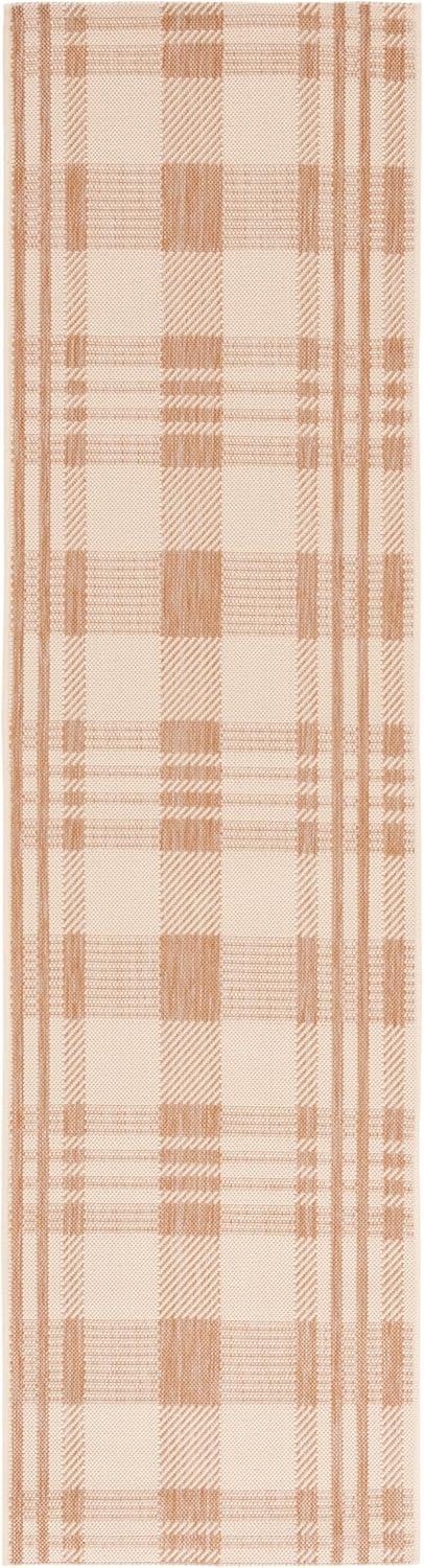 image:imageSAFAVIEH Washable Rug Outdoor Courtyard Collection 6 x 8 Red amp Bone Plaid Pattern NonShedding amp Easy Cleaning Ideal for Patio Entryway Mudroom Hallway Kitchen CY6201238NaturalBeige