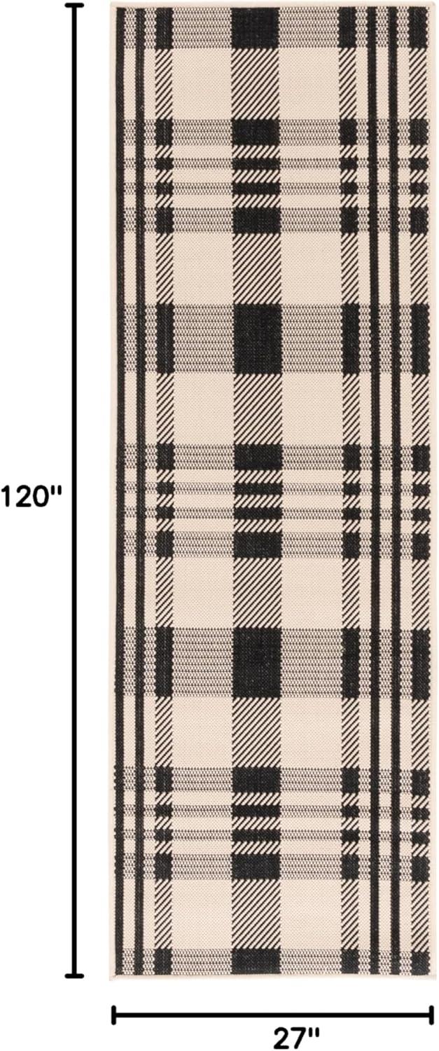 image:imageSAFAVIEH Washable Rug Outdoor Courtyard Collection 6 x 8 Red amp Bone Plaid Pattern NonShedding amp Easy Cleaning Ideal for Patio Entryway Mudroom Hallway Kitchen CY6201238NavyBeige